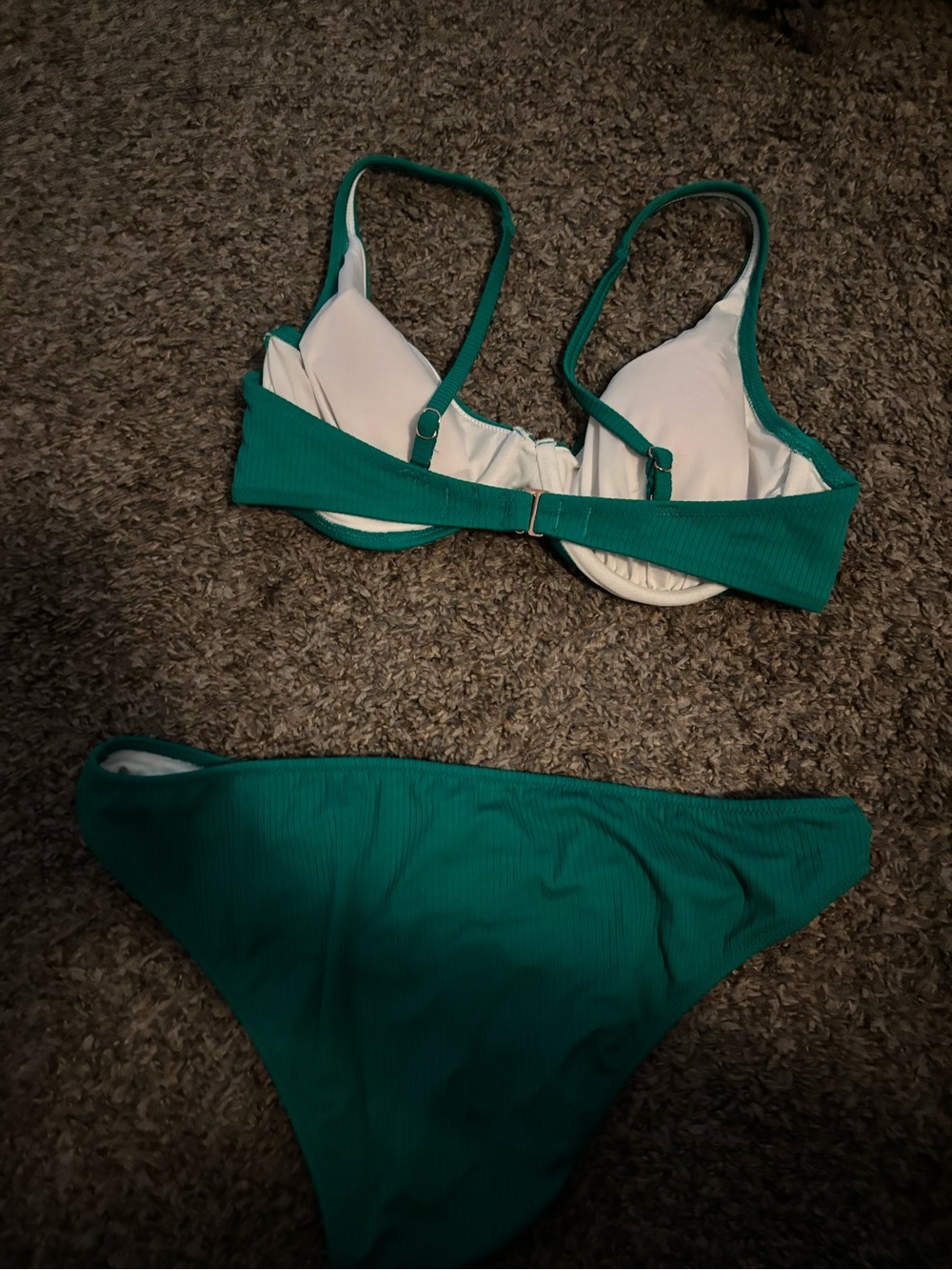 Shade & Shore Teal Ribbed Underwire Bikini Set - Picture 2 of 2